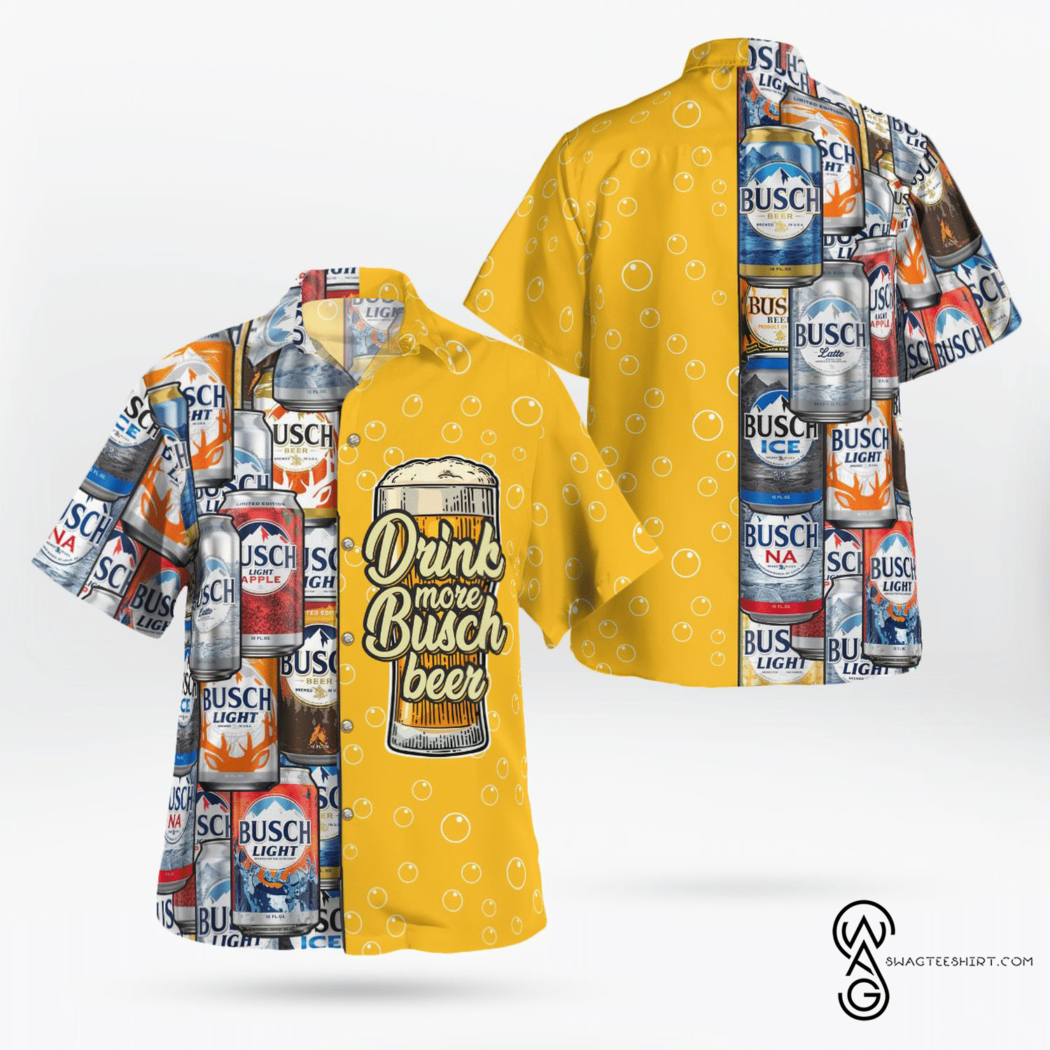 [Top Trending] Drink More Busch Light Beer Busch Latte Drinking Beer Lover Beach Summer Full Printing Hawaiian Shirt